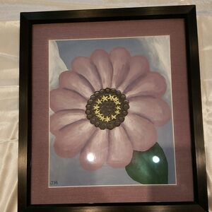 Framed Purple Flower Art